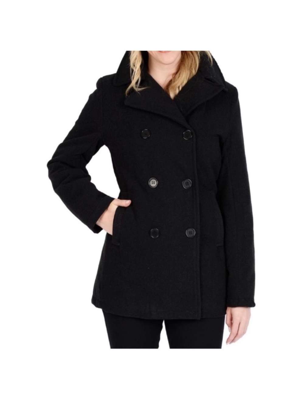 American Rag Black Double-Breasted Peacoat